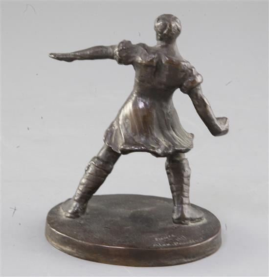 Alexander Proudfoot (1878-1957). A bronze figure The Bomber, height 4.5in.